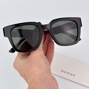 Gucci GG1670SK 001 BRAND NEW Sunglasses Black Havana Grey Unisex Square